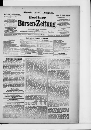 Berliner Börsen-Zeitung on Jul 2, 1898