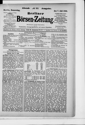 Berliner Börsen-Zeitung vom 07.07.1898