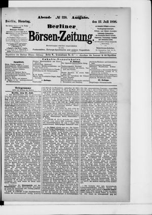 Berliner Börsen-Zeitung on Jul 12, 1898