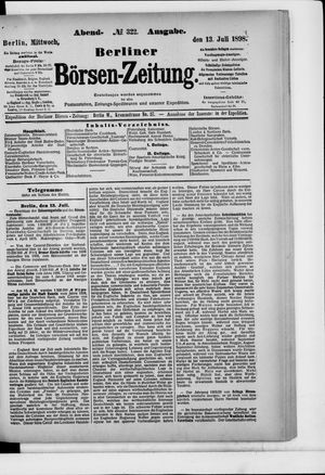 Berliner Börsen-Zeitung on Jul 13, 1898