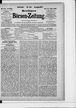 Berliner Börsen-Zeitung vom 15.07.1898