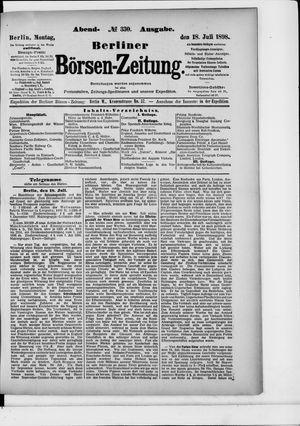 Berliner Börsen-Zeitung vom 18.07.1898