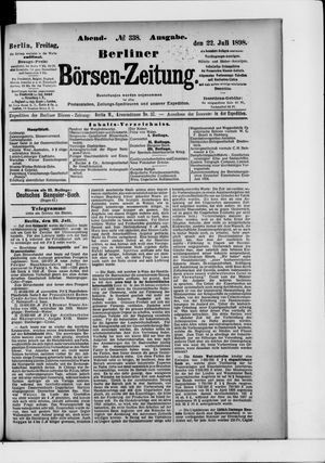 Berliner Börsen-Zeitung vom 22.07.1898