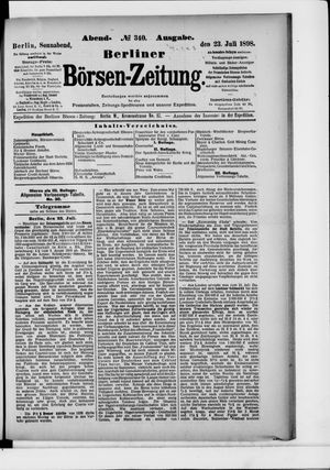 Berliner Börsen-Zeitung vom 23.07.1898