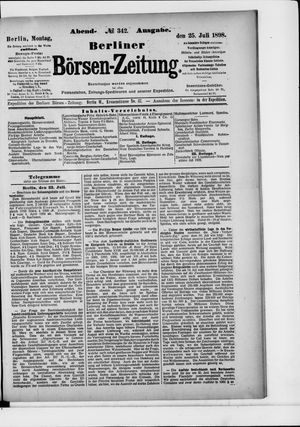 Berliner Börsen-Zeitung vom 25.07.1898