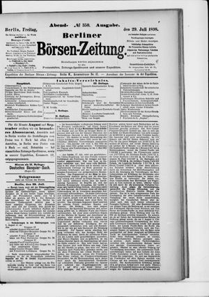 Berliner Börsen-Zeitung vom 29.07.1898
