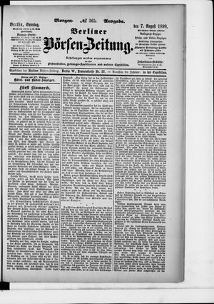 Berliner Börsen-Zeitung vom 07.08.1898