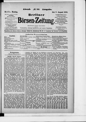 Berliner Börsen-Zeitung vom 08.08.1898