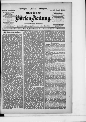 Berliner Börsen-Zeitung on Aug 13, 1898