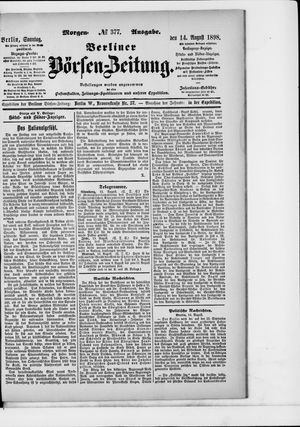 Berliner Börsen-Zeitung vom 14.08.1898