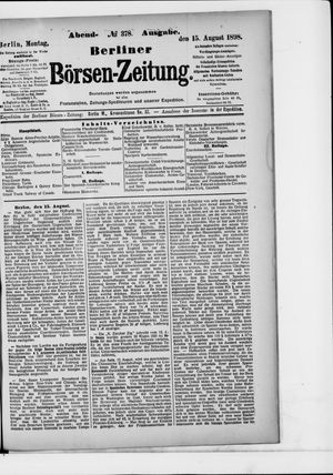 Berliner Börsen-Zeitung vom 15.08.1898