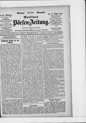 Berliner Börsen-Zeitung vom 17.08.1898
