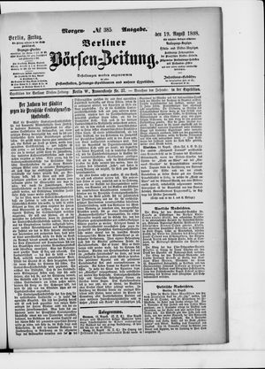 Berliner Börsen-Zeitung on Aug 19, 1898