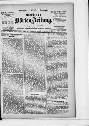 Berliner Börsen-Zeitung vom 20.08.1898