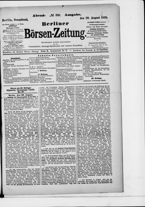 Berliner Börsen-Zeitung vom 20.08.1898