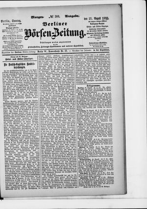 Berliner Börsen-Zeitung vom 21.08.1898