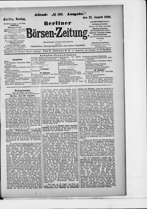 Berliner Börsen-Zeitung vom 22.08.1898