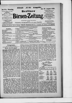 Berliner Börsen-Zeitung vom 23.08.1898