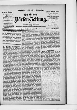 Berliner Börsen-Zeitung vom 26.08.1898