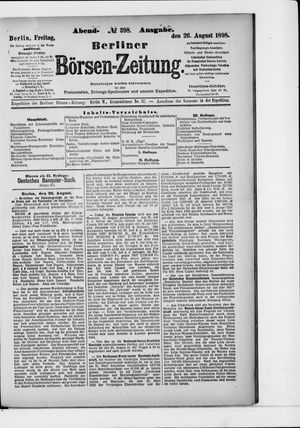 Berliner Börsen-Zeitung vom 26.08.1898