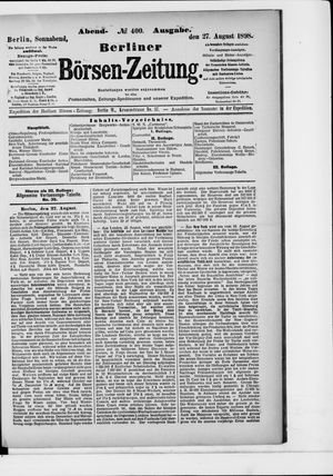 Berliner Börsen-Zeitung vom 27.08.1898