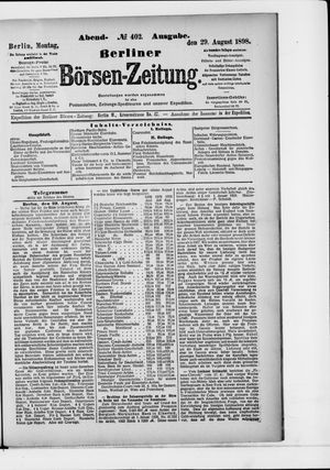 Berliner Börsen-Zeitung vom 29.08.1898