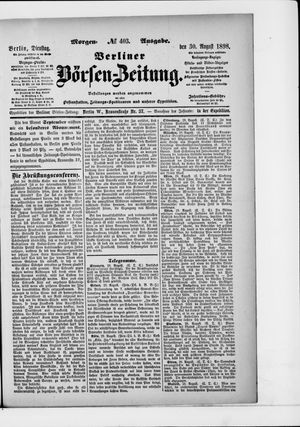 Berliner Börsen-Zeitung vom 30.08.1898
