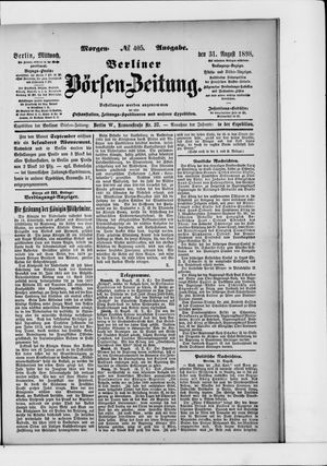 Berliner Börsen-Zeitung on Aug 31, 1898