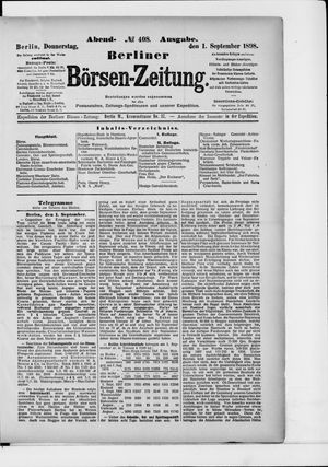 Berliner Börsen-Zeitung on Sep 1, 1898