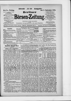 Berliner Börsen-Zeitung vom 02.09.1898