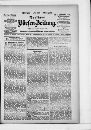 Berliner Börsen-Zeitung on Sep 4, 1898