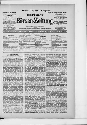 Berliner Börsen-Zeitung vom 05.09.1898