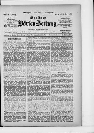 Berliner Börsen-Zeitung on Sep 6, 1898