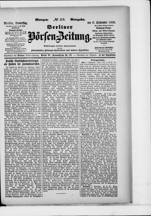 Berliner Börsen-Zeitung vom 08.09.1898