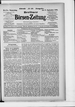 Berliner Börsen-Zeitung vom 08.09.1898
