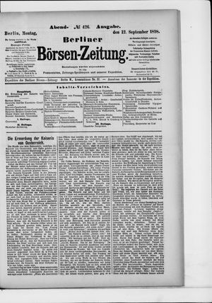 Berliner Börsen-Zeitung vom 12.09.1898