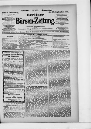 Berliner Börsen-Zeitung vom 15.09.1898
