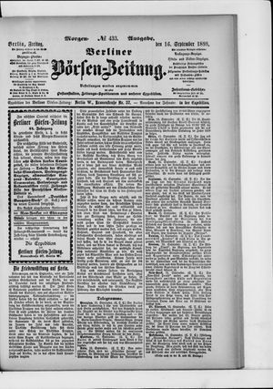 Berliner Börsen-Zeitung vom 16.09.1898