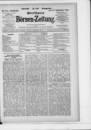 Berliner Börsen-Zeitung on Sep 17, 1898