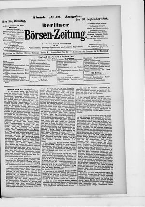Berliner Börsen-Zeitung vom 20.09.1898