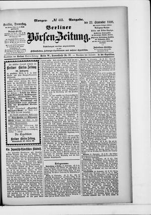 Berliner Börsen-Zeitung vom 22.09.1898
