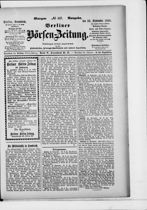 Berliner Börsen-Zeitung vom 24.09.1898