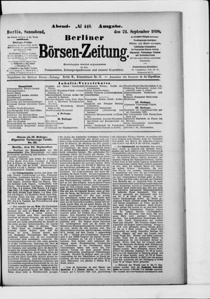 Berliner Börsen-Zeitung vom 24.09.1898