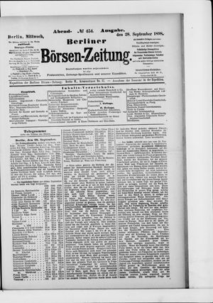 Berliner Börsen-Zeitung on Sep 28, 1898