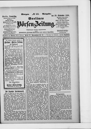 Berliner Börsen-Zeitung vom 29.09.1898
