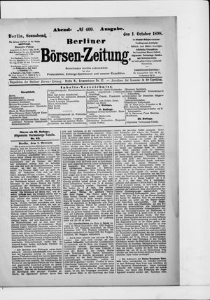 Berliner Börsen-Zeitung vom 01.10.1898