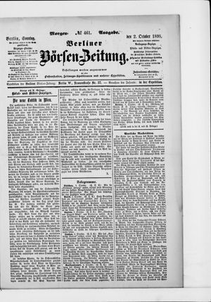 Berliner Börsen-Zeitung vom 02.10.1898