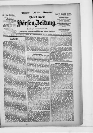 Berliner Börsen-Zeitung vom 07.10.1898