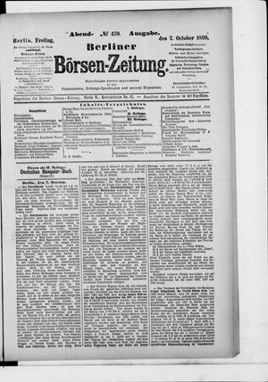 Berliner Börsen-Zeitung vom 07.10.1898