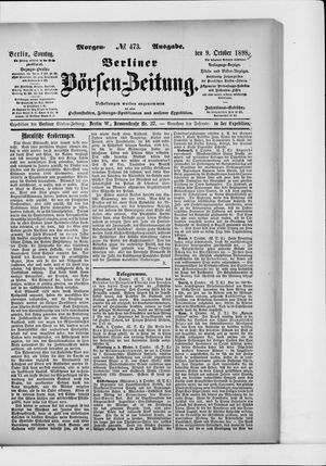 Berliner Börsen-Zeitung vom 09.10.1898